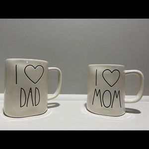Rae Dunn I LOVE MOM & I LOVE DAD Mug Set